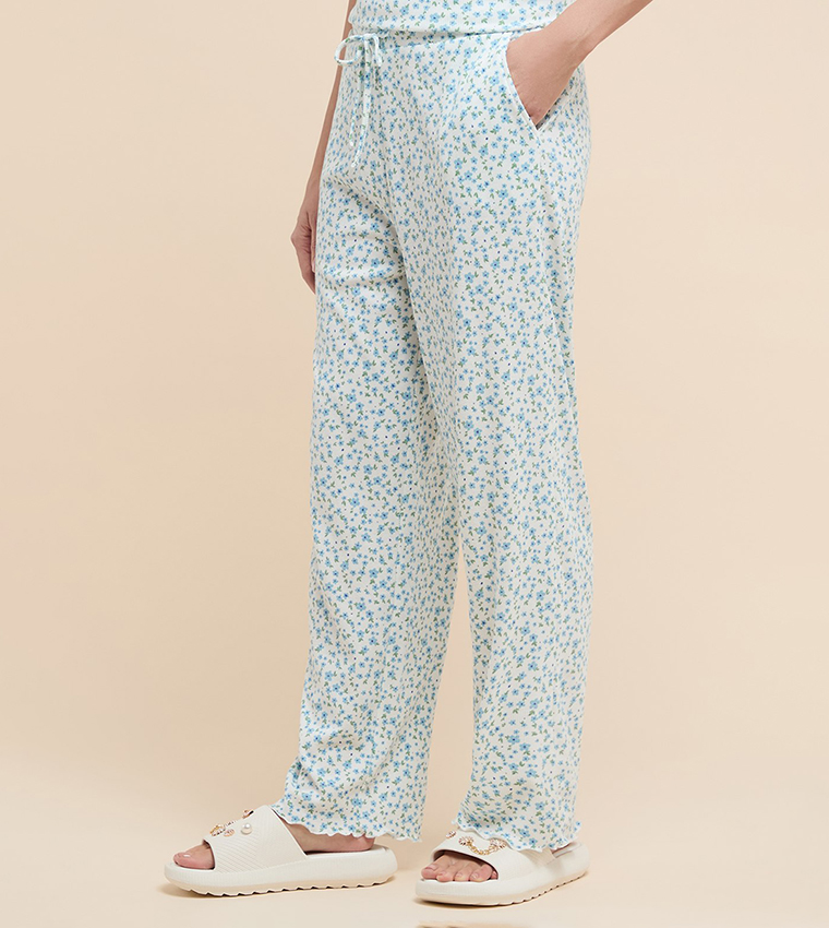 Printed Lounge Pants with Drawstring Waist