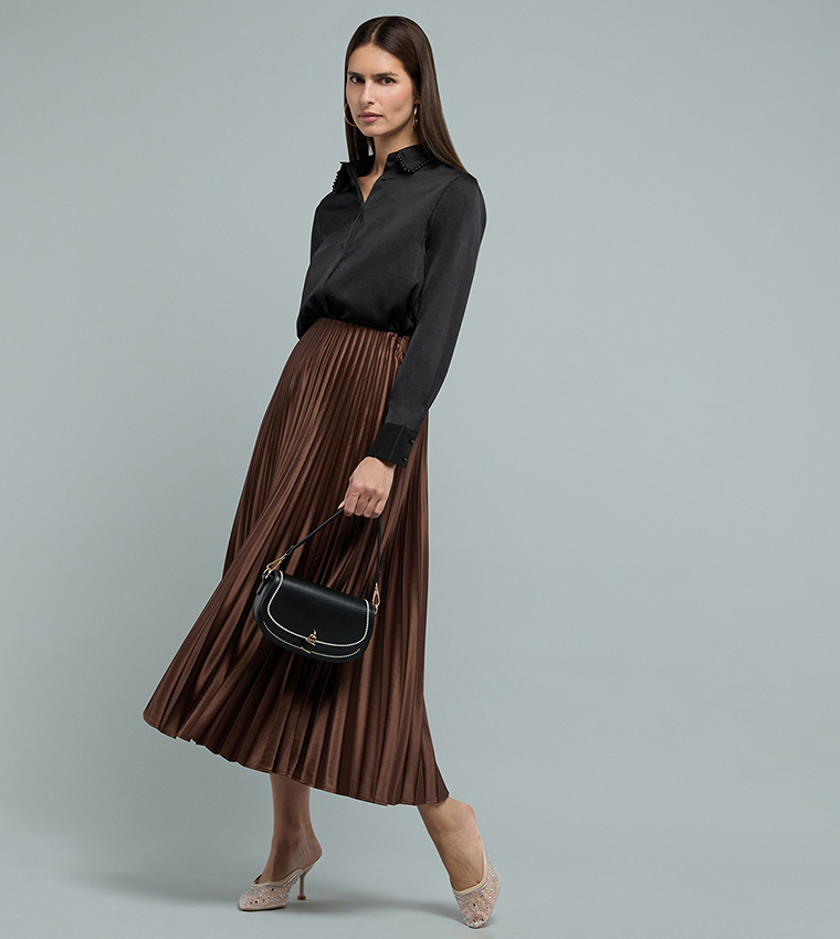 Textured Shirt with Classic Collar and Long Sleeves