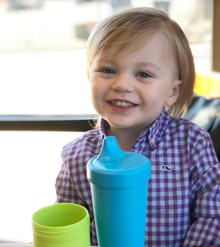 Amethyst Re-Play Made in USA 2pk Toddler Feeding No Spill Sippy Cups Bright Pink 1 Piece Silicone Easy Clean Valve Eco Friendly Heavyweight Recycled Milk Jugs are Virtually Indestructible 
