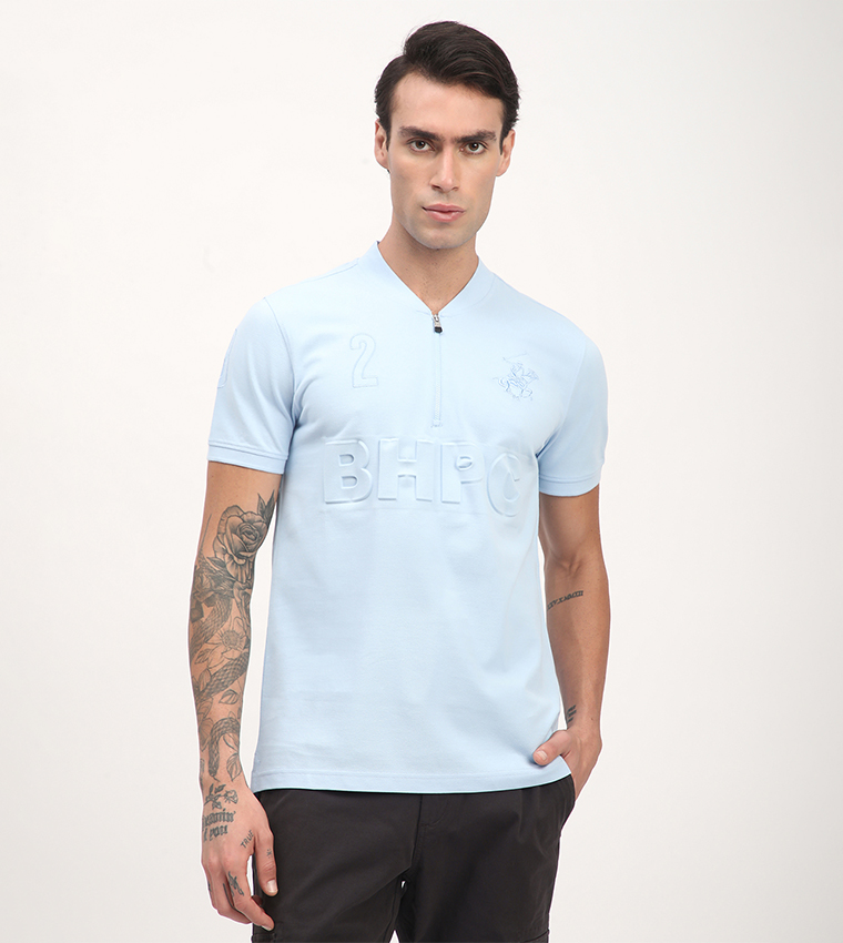 Logo Embossed V-Neck T-Shirt