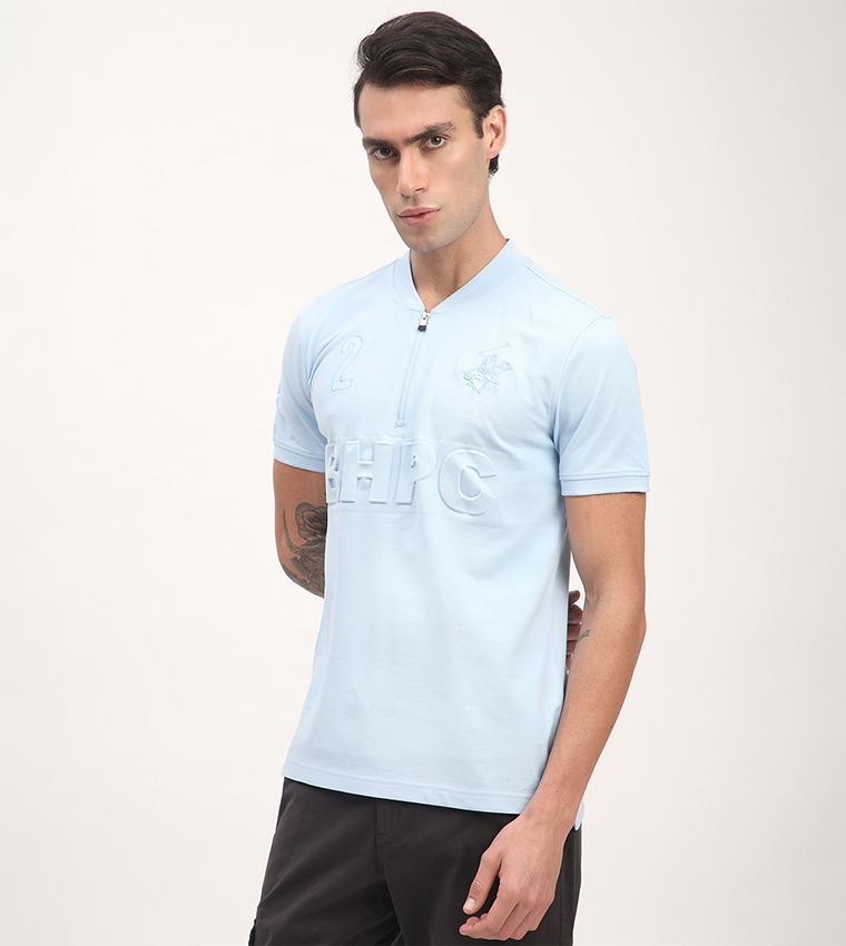 Logo Embossed V-Neck T-Shirt