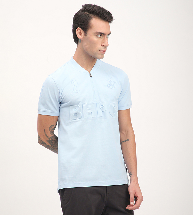 Logo Embossed V-Neck T-Shirt