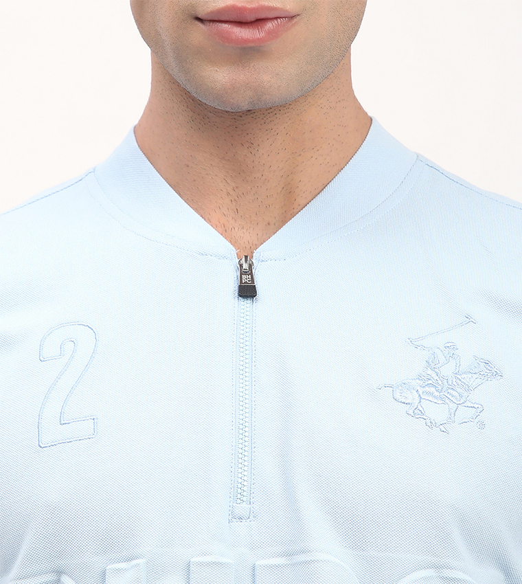 Logo Embossed V-Neck T-Shirt