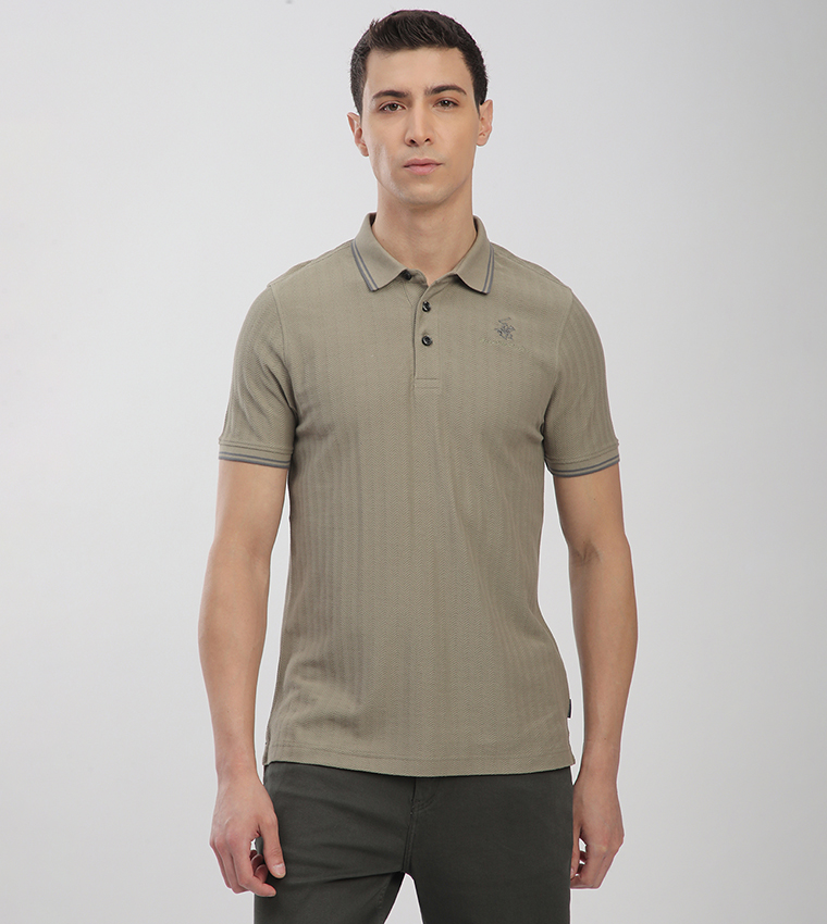 Logo Embroidered Short Sleeves Polo T-Shirt