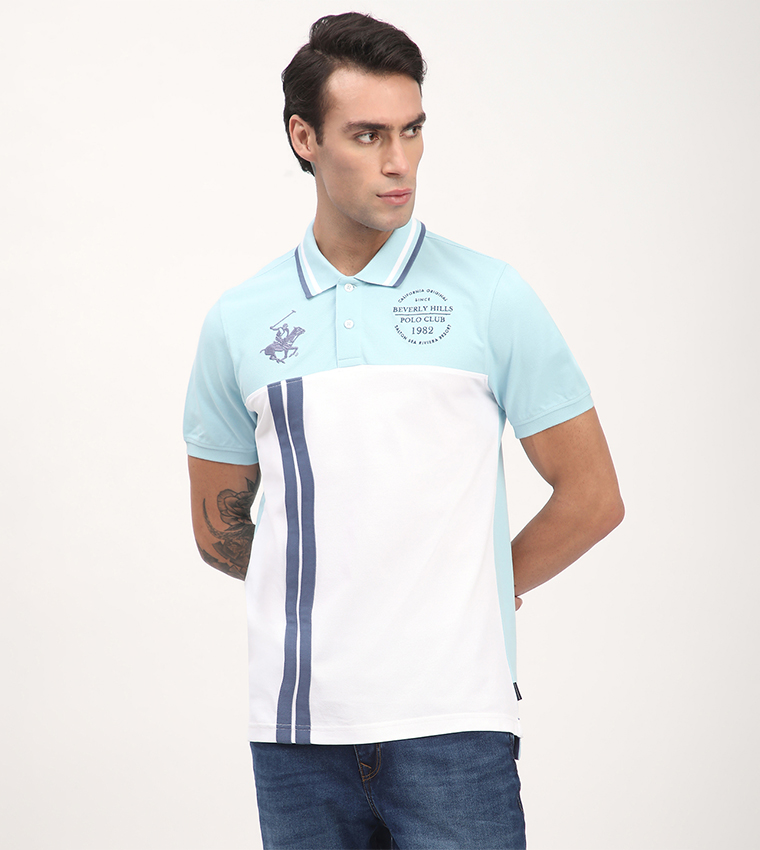 Color Block Short Sleeves Polo T-Shirt