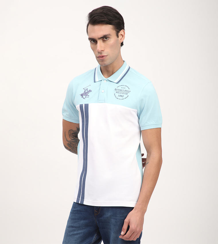 Color Block Short Sleeves Polo T-Shirt