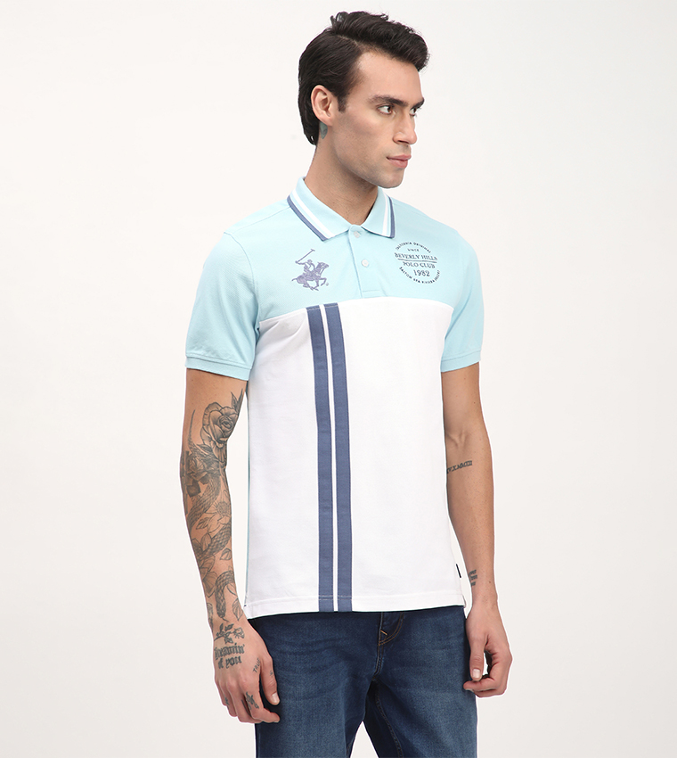 Color Block Short Sleeves Polo T-Shirt