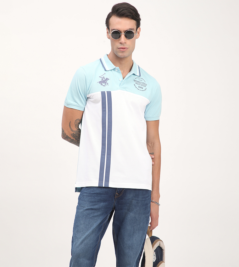 Color Block Short Sleeves Polo T-Shirt