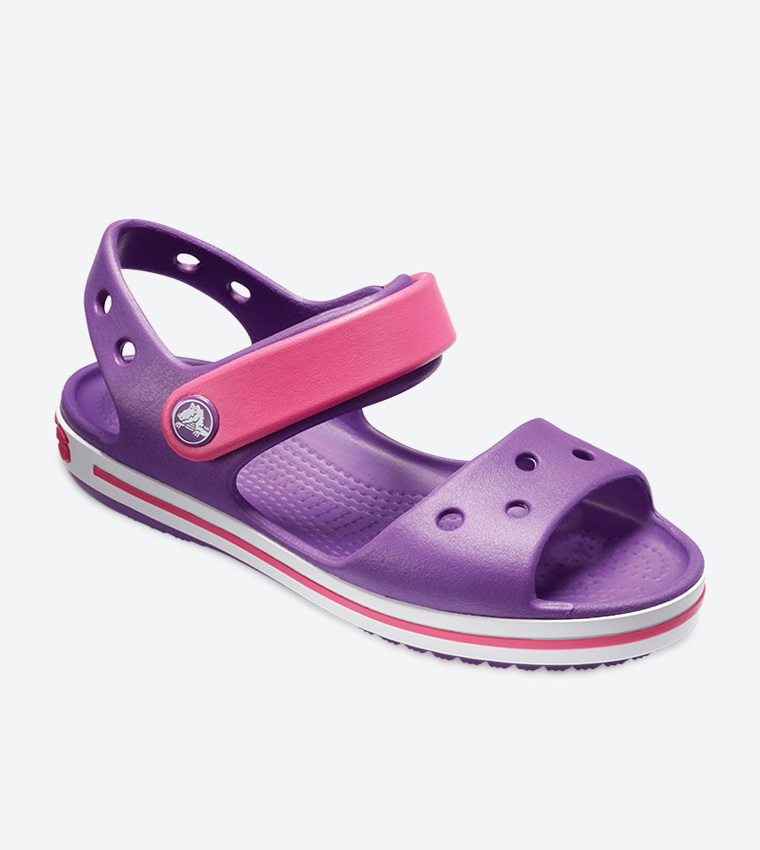 Crocband Open Toe Velcro Closure Sandal - Purple