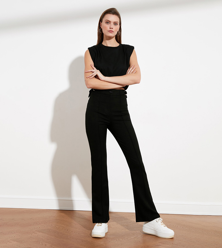 Black store flared trousers