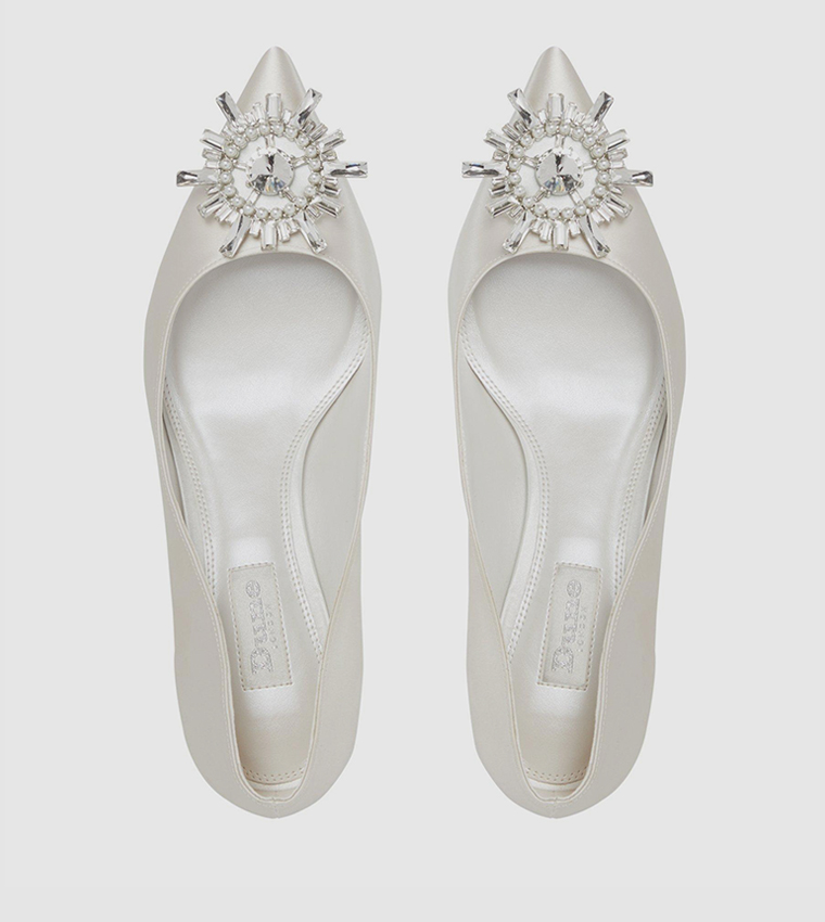 Buy Dune London Blisse Embellished Brooch Heels In White