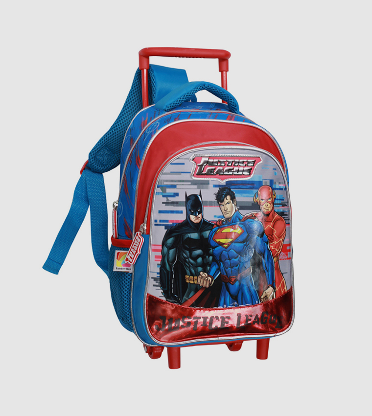 Justice Leauge Trolley Bag 2 Main Compartments And 2 Side Pockets