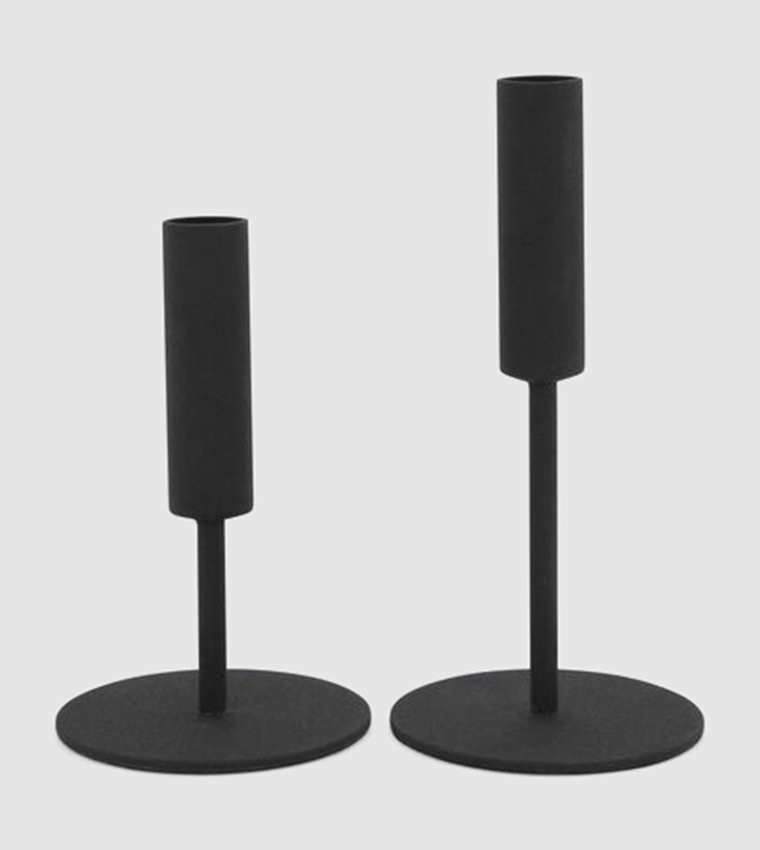 Candleholder Tube Elegant M Black