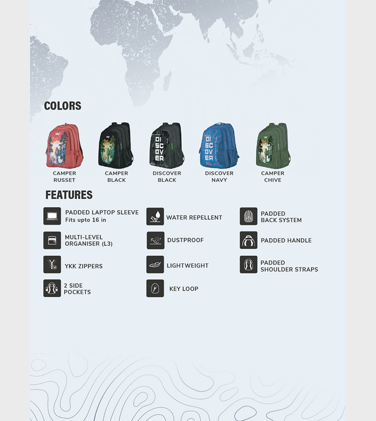 ATLAS 45 LP CAMPER Printed Backpack
