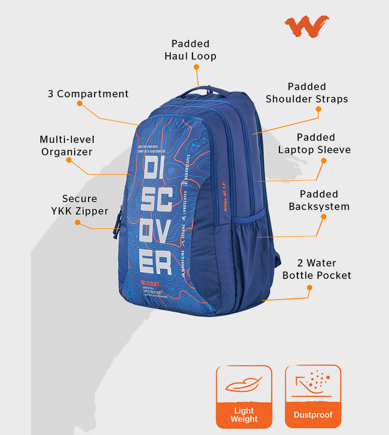 ATLAS 45 LP DISCOVER Printed Backpack