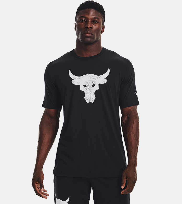 Buy Under Armour UA PJT Rock Brahma Bull Print Active T Shirt In Black
