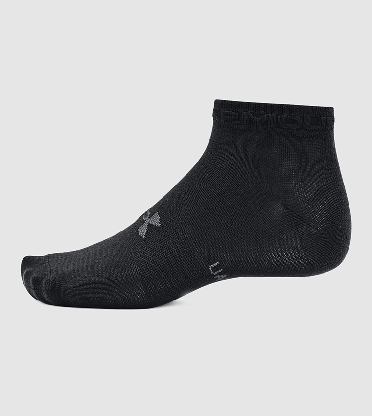 Buy Under Armour UA Essential Low Cut 3Pk Ankle Socks In Black