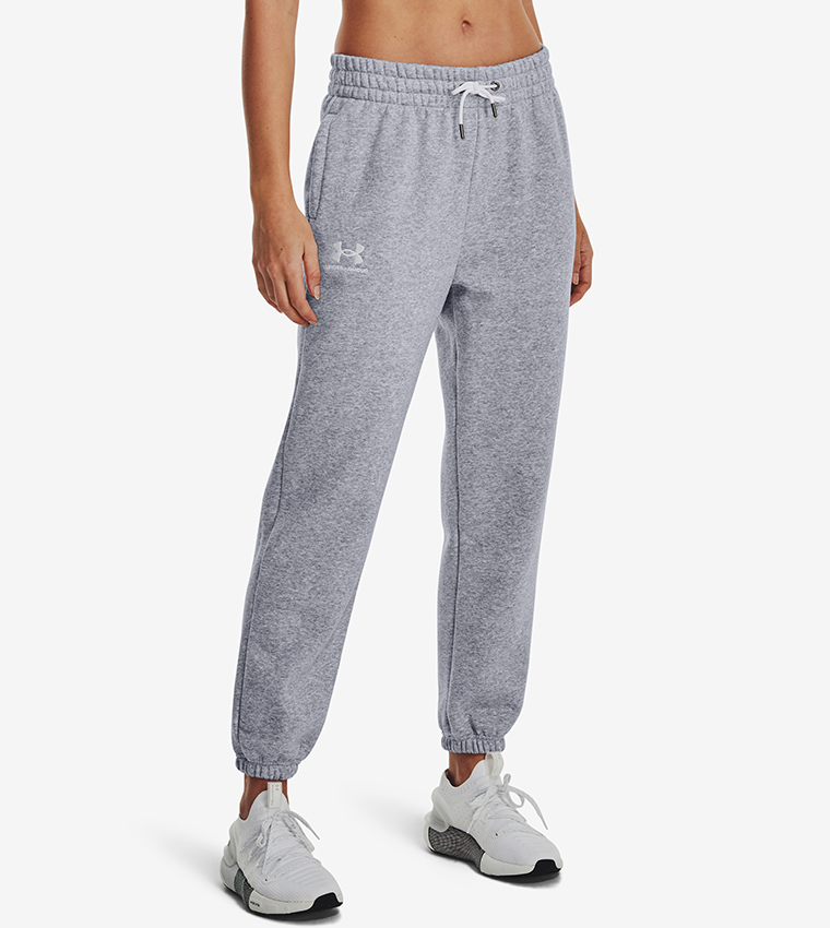 Buy Under Armour Essential Fleece Joggers In Grey