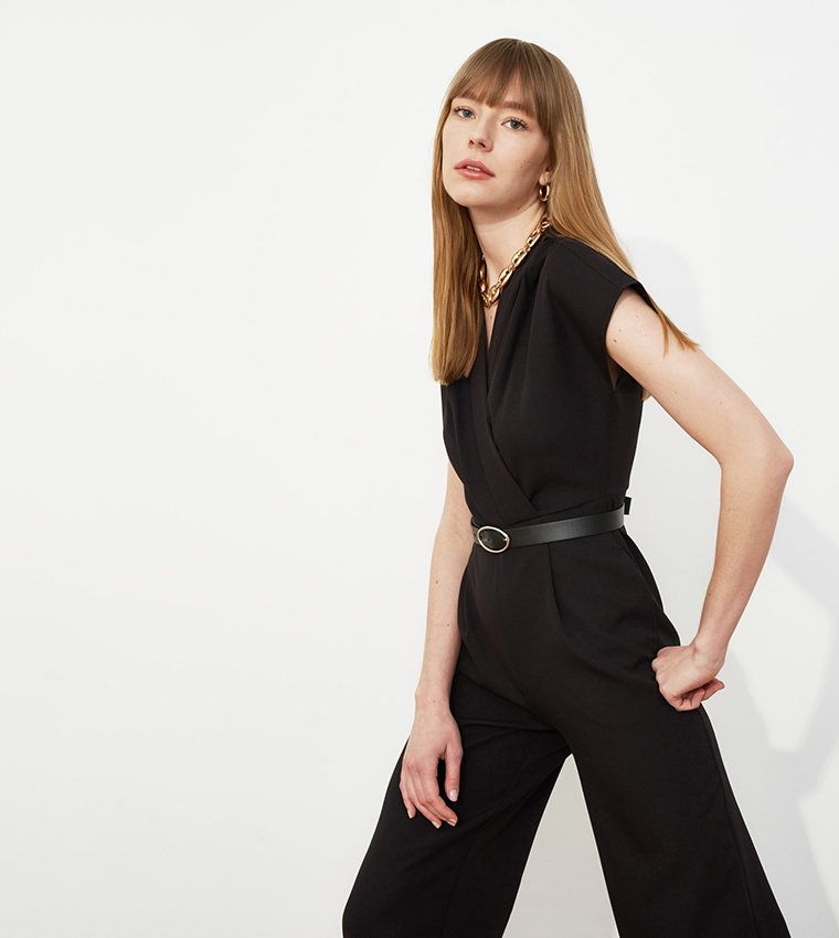 Belted Wide Leg Jumpsuit