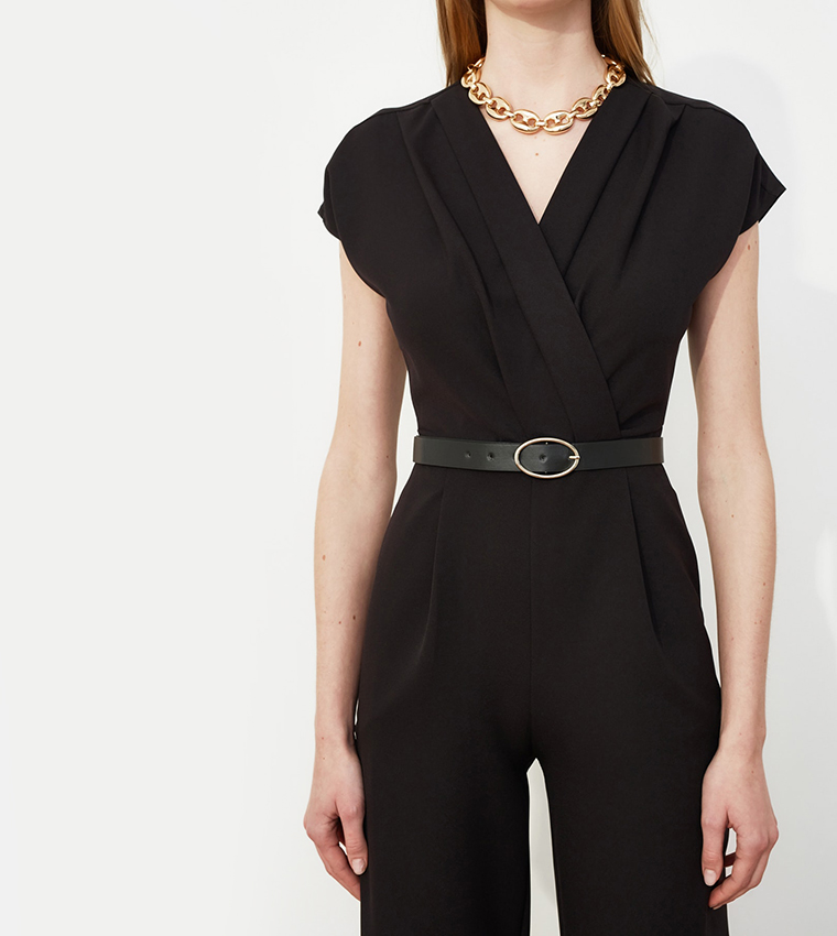 Belted Wide Leg Jumpsuit