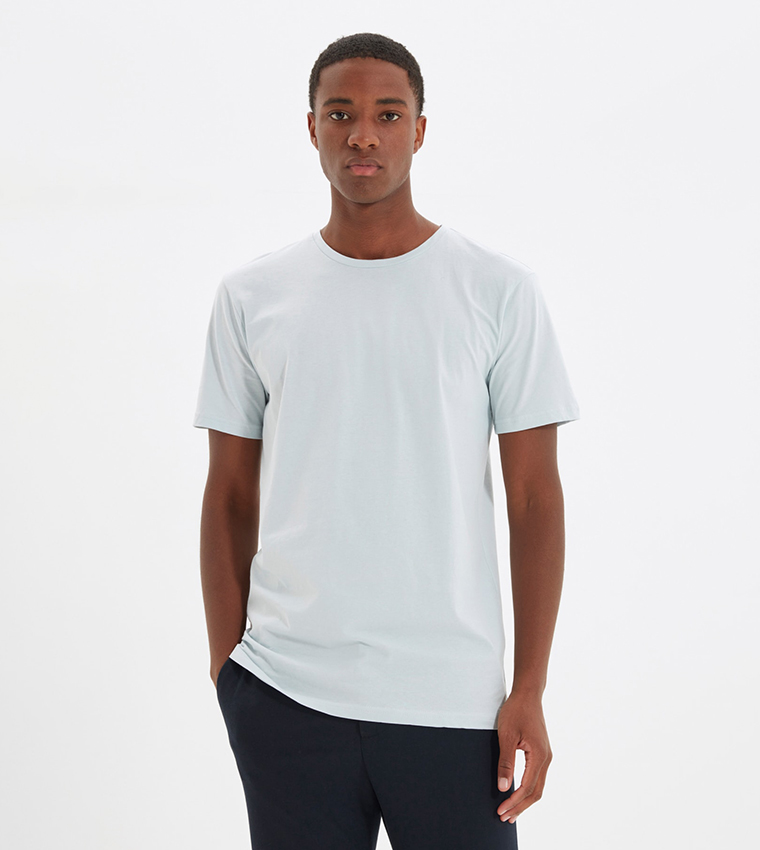 Buy Trendyol Basic Regular Fit T Shirt In Blue | 6thStreet Qatar