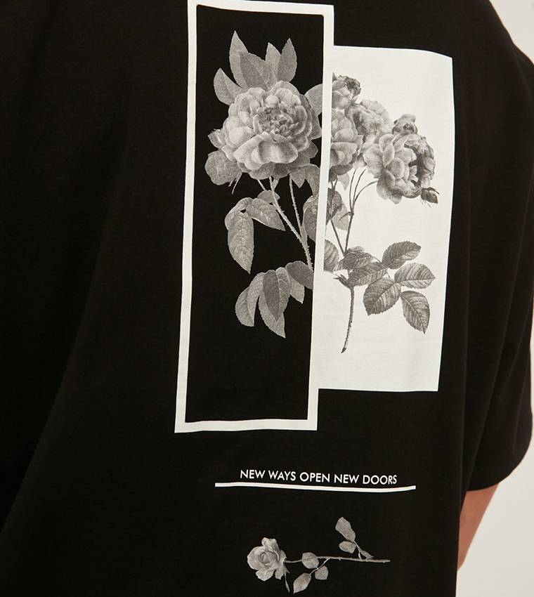 Black Printed Oversized T-Shirt main image 1