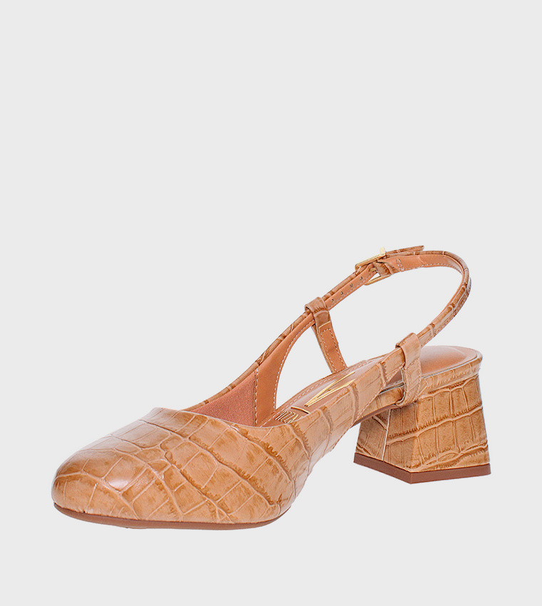 JANNY Textured Slingback Pumps