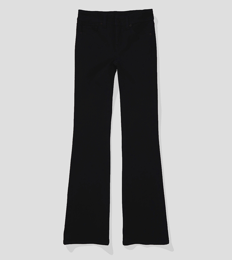 Solid Low Rise Flared Jeans