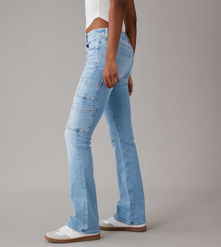 Flare Jeans Light American Eagle Jeans Lightly Washed Distress