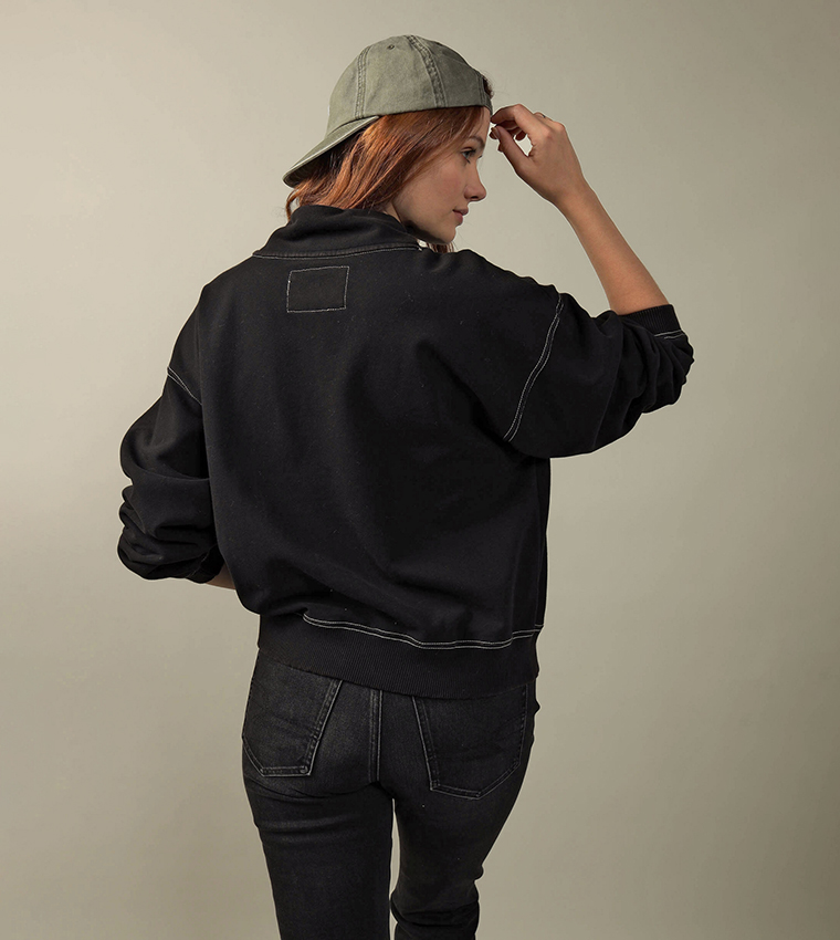 Contrast Stitch Detail Sweatshirt