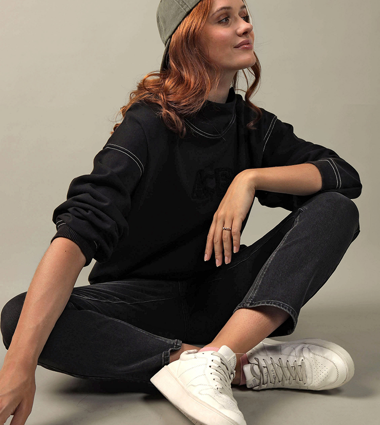 Contrast Stitch Detail Sweatshirt