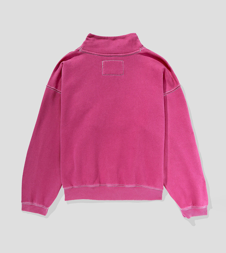 Logo Embroidered Mock Neck Sweatshirt