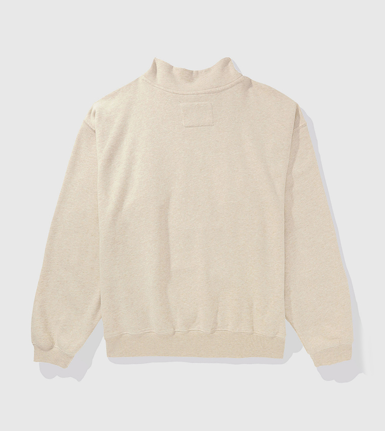 Logo Embroidered Mock Neck Sweatshirt