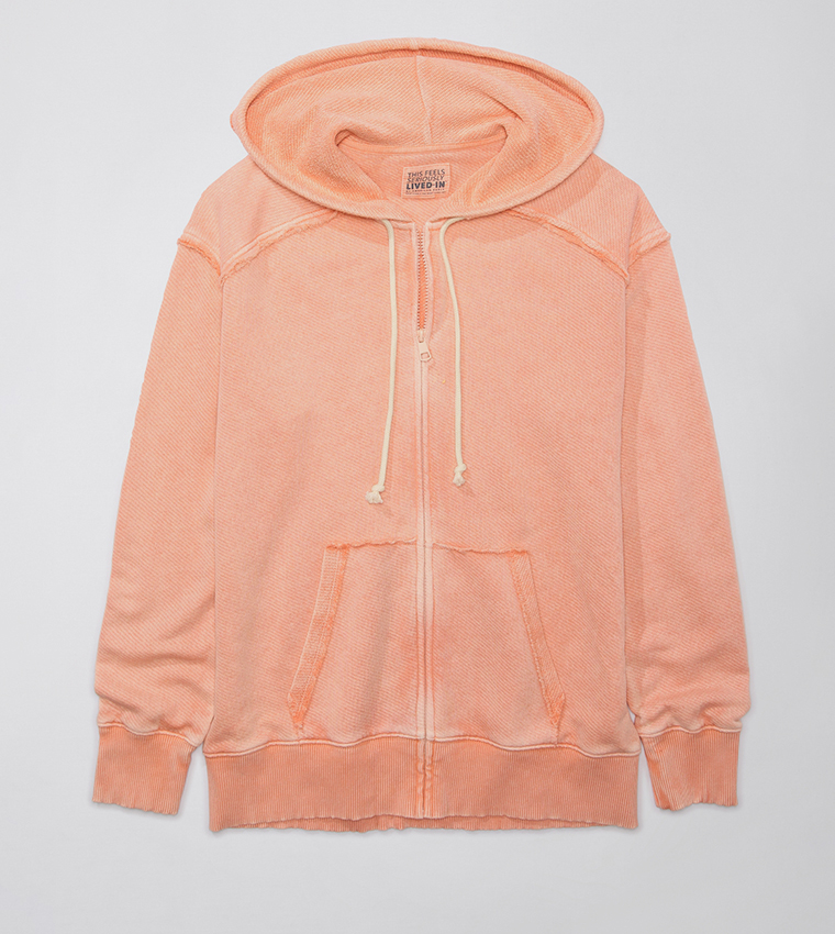 Textured Zip-Through Hooded Jacket