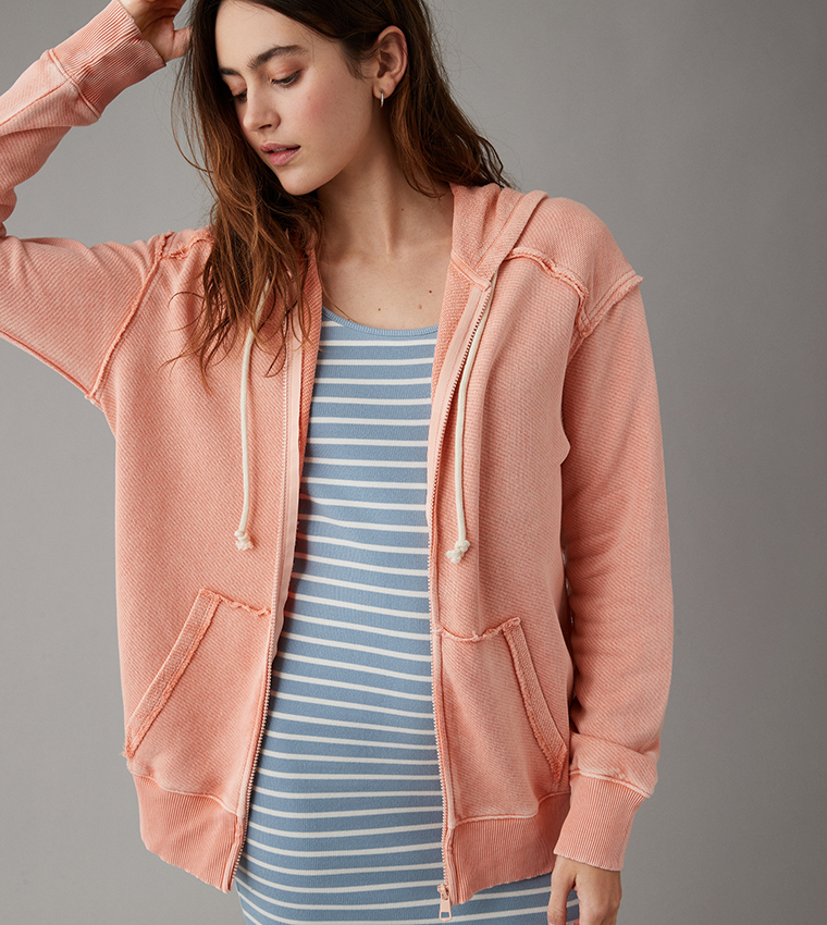 Textured Zip-Through Hooded Jacket