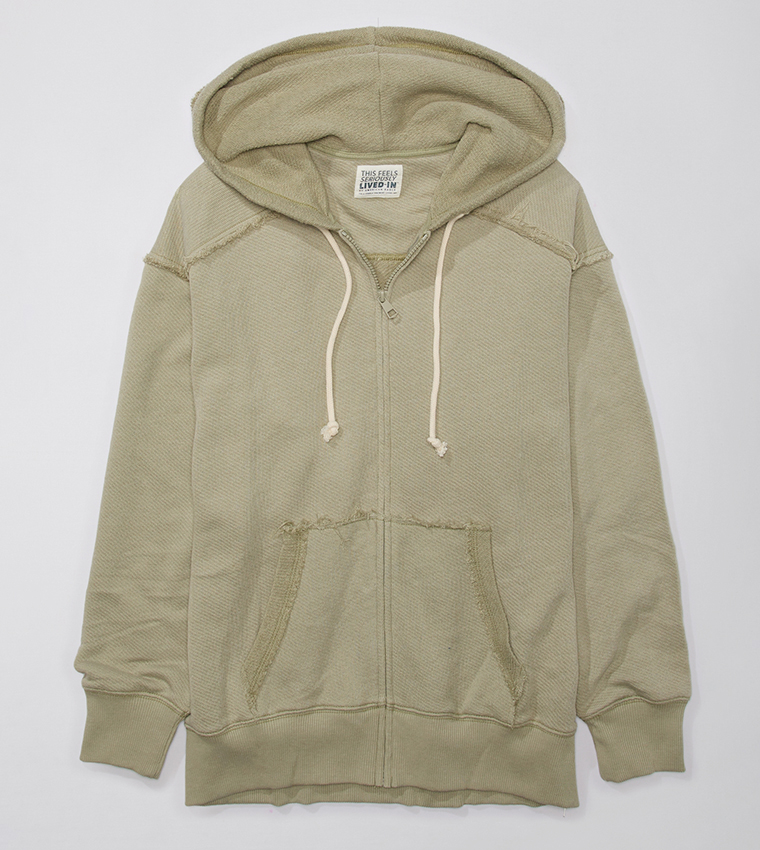Textured Zip-Through Hooded Jacket