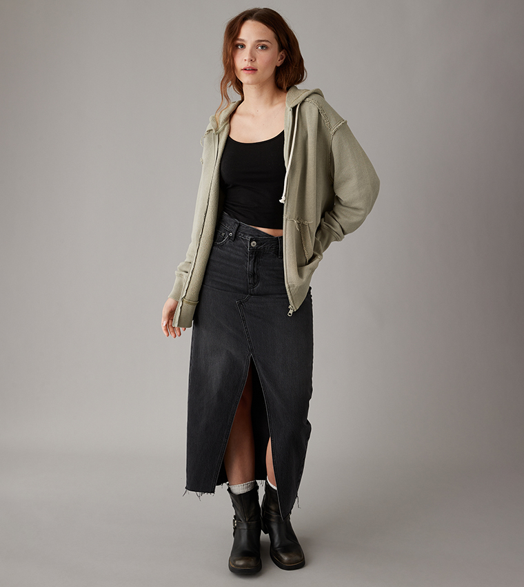 Textured Zip-Through Hooded Jacket