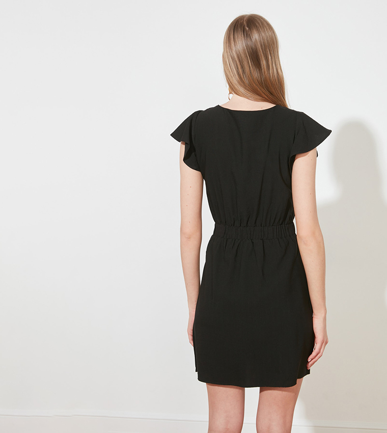 Buy Trendyol Casual Mini Blouson Dress In Black | 6thstreet Oman