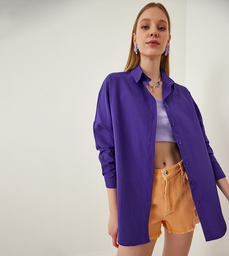 Oversized Long Basic Shirt