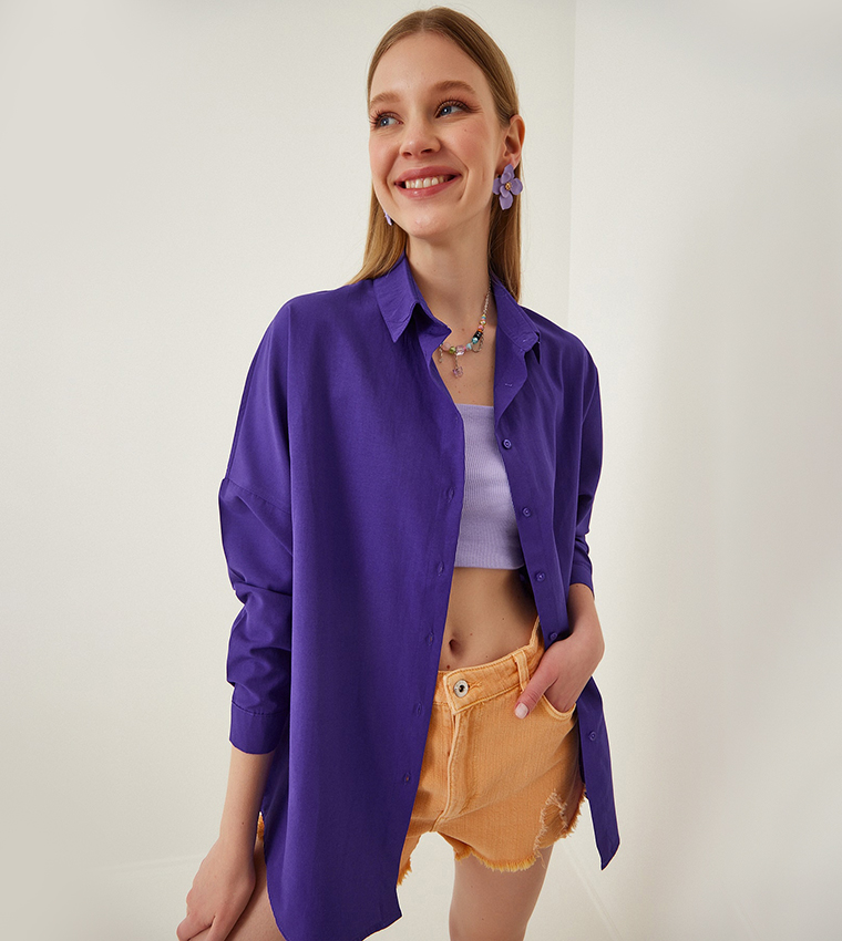 Oversized Long Basic Shirt