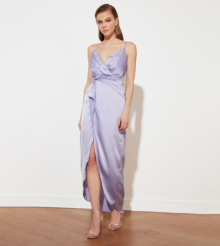 Buy Trendyol Lilac Double Breasted Evening Dress & Graduation Gown In Purple  | 6thstreet Qatar