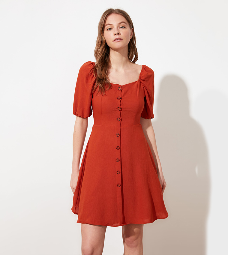 Causal A Line Mini Shirt Dress