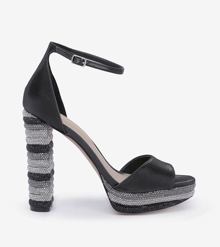 Parisian black sandals hot sale with heels