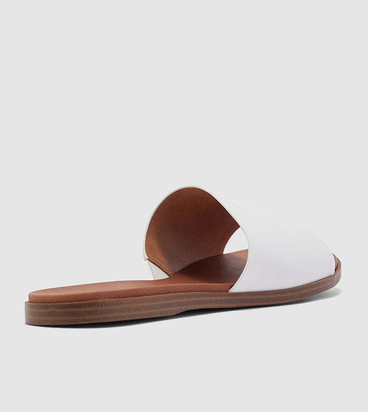 Open Toe Flat Sandals-White