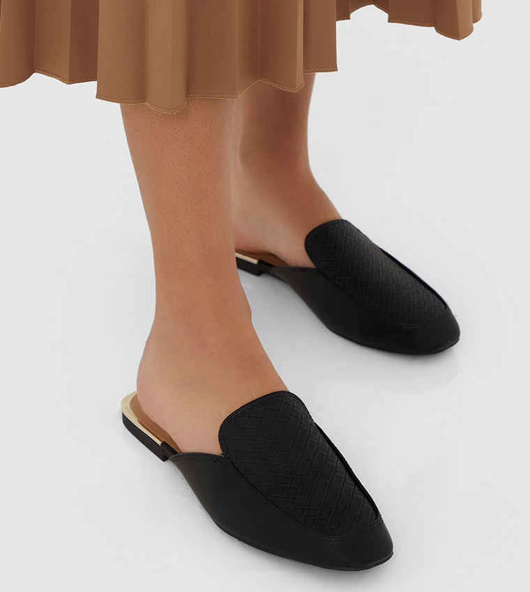 Buy Call It Spring Textured Mules Black In Black 6thStreet UAE