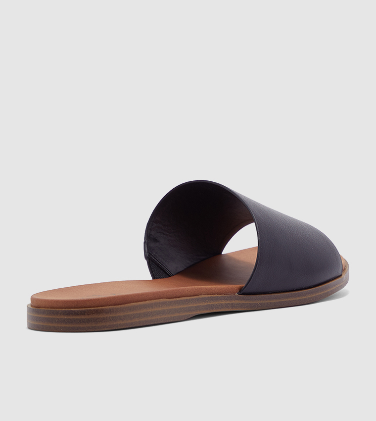 Open Toe Flat Sandals-Black