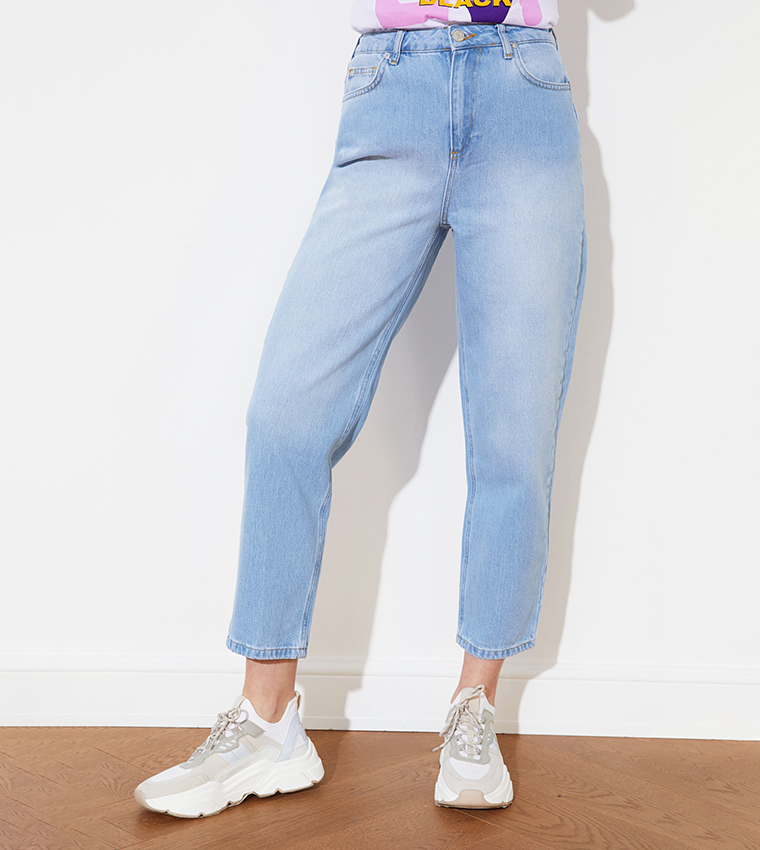 Buy Trendyol High Waist Baggy Jeans In Blue