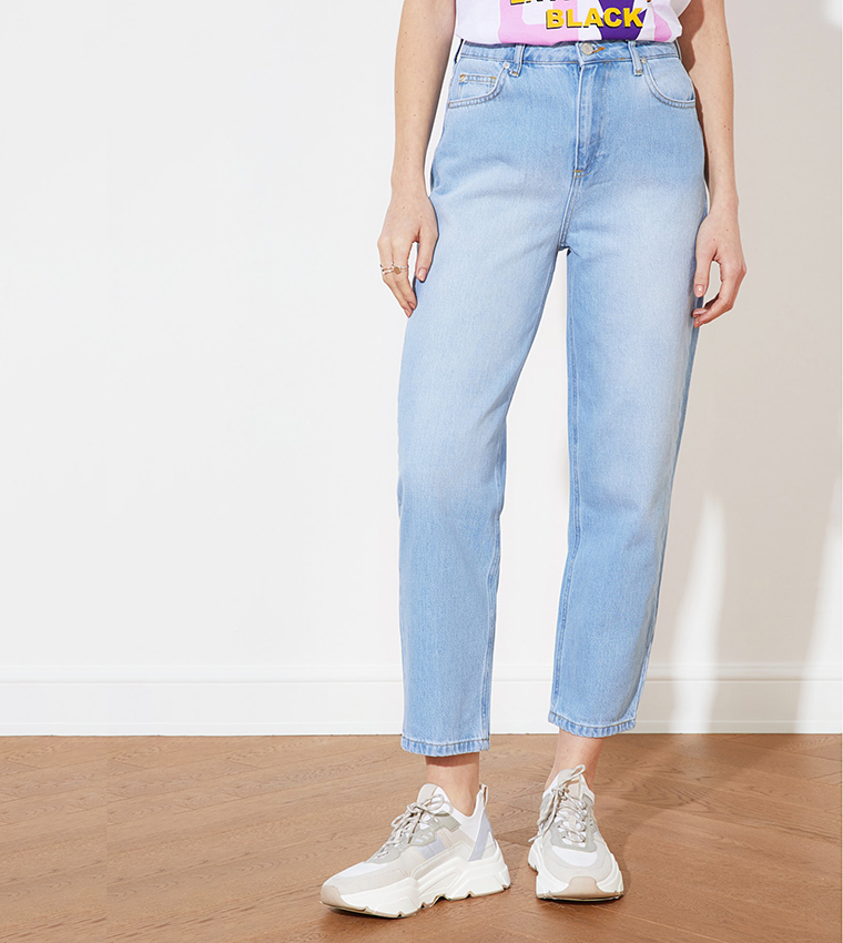 Buy Trendyol High Waist Baggy Jeans In Blue