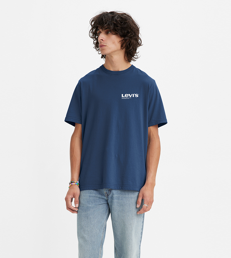 Levi's navy blue t hot sale shirt