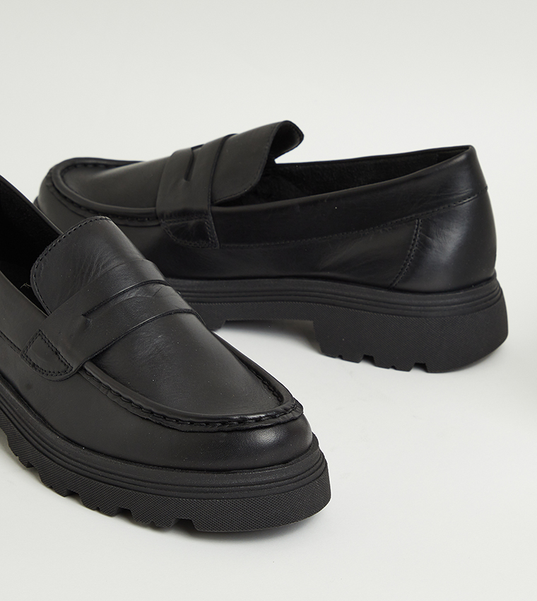 Buy Aldo BIGLECT Solid Penny Loafers In Black | 6thStreet UAE